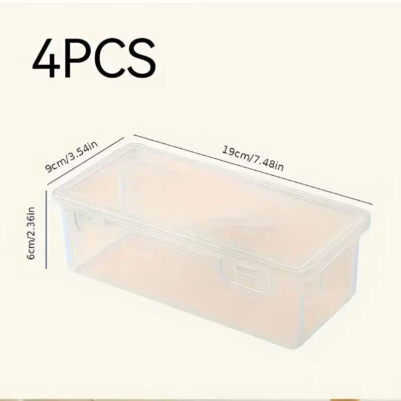 뚜껑이 있는 대형 투명 PP 수납함 4개, 사무용품,  - Stationery Office Supply Store 리뷰 및 가격