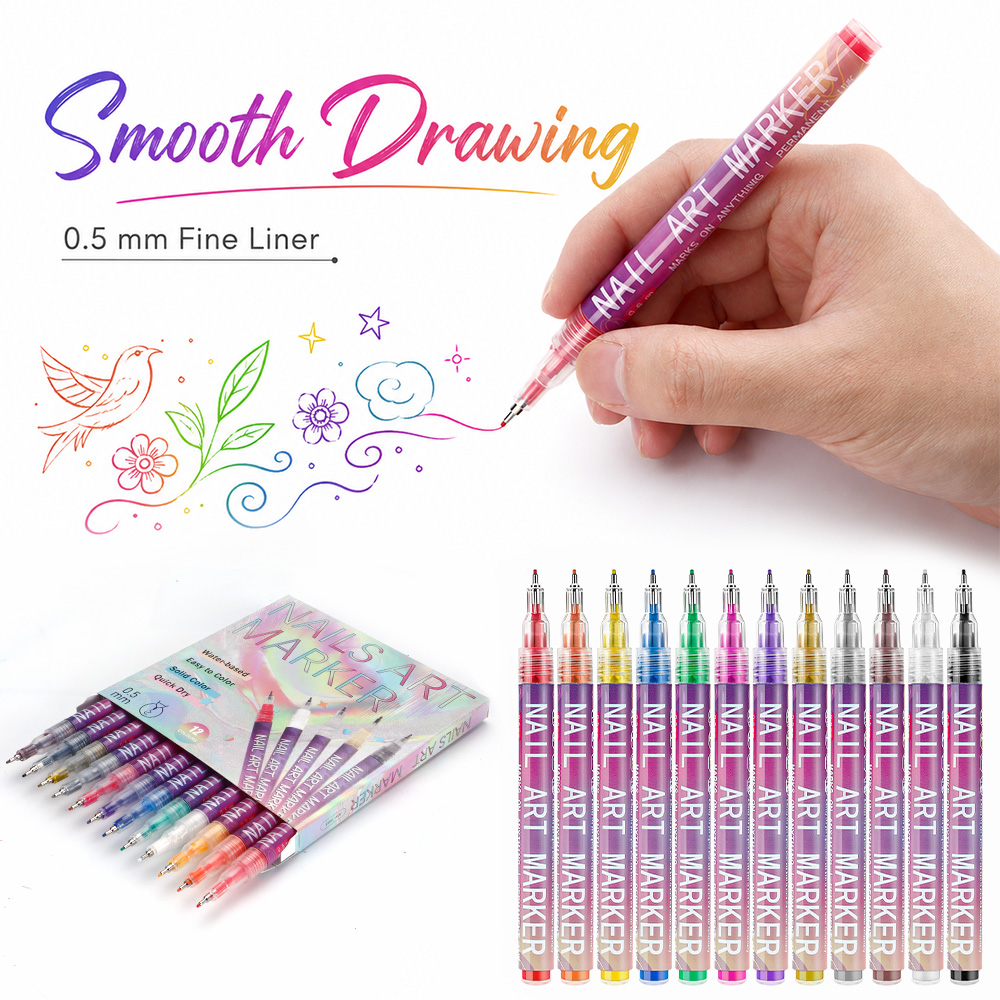 12 Pcs 0.5mm 파인 라인 마커 펜 수성 부드러 - Fountain Pen Ink 리뷰 및 가격